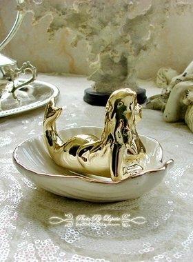 地中海风电镀贝壳收纳装饰摆件