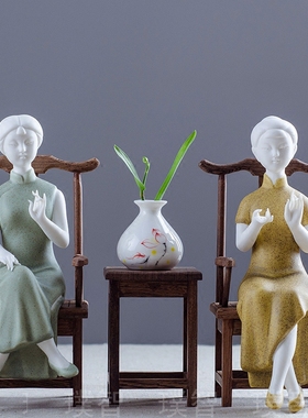 礼品客厅摆件璞智陶瓷装饰中式