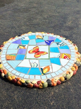 户外庭院花园脚踏石美式乡村园林