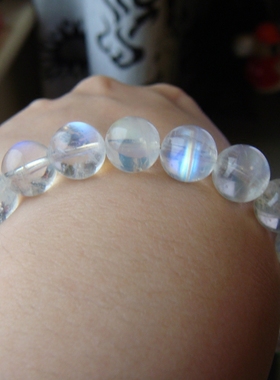 收藏级天然白水体梦幻彩虹月光石