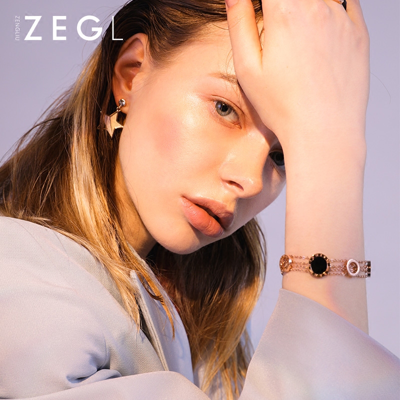 zengliu旗舰店ZENGLIU欧美个性手链女 镀玫瑰金手环男饰品简约个性潮人情侣首饰3