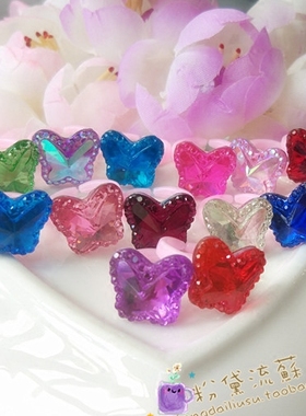 儿童蝴蝶心形公主风玩具戒指环