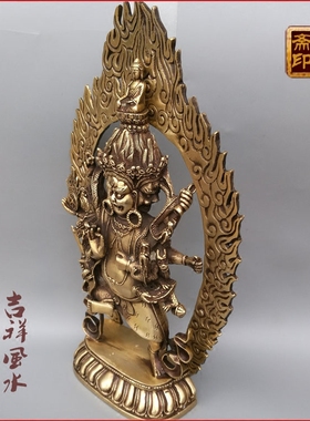 藏传供护法佛像纯铜秽迹金刚护法像全鎏金密宗供奉神佛像摆件