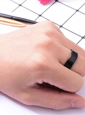 张艺兴同款黑色戒指男就是个性