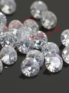 白色圆形人造宝石耳环饰品配件