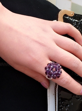 DIY水晶串珠女多色生日礼品戒指