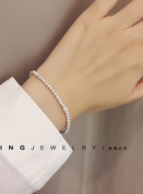 小豆豆手链纯银韩版女宝宝
