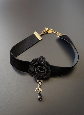 玫瑰花颈链复古宫廷短哥特项链