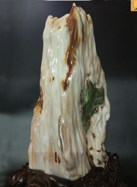 天然缅甸原石办公桌镇宅树化玉