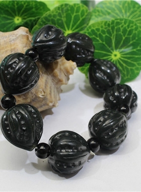 黑青玉葫芦路路通手串