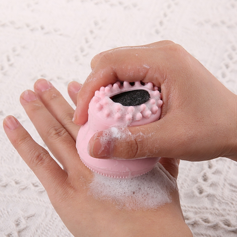 可爱章鱼硅胶小太阳洗脸刷手动洗脸刷子双头硅胶洁面仪毛孔清洁器,淘宝优惠券,粉丝福利购,淘宝优惠卷