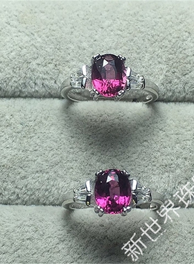 纯银镀18k日韩风镁铝石榴石戒指