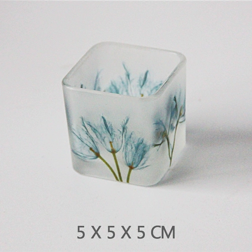 Jianmei 6cm Color Printed Square Glass Свеча таблет