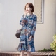 Mùa thu 2019 của phụ nữ mới Hàn Quốc dài tay nhỏ voan hoa lỏng lẻo váy dài tươi - váy đầm đầm maxi đi biển váy đầm
