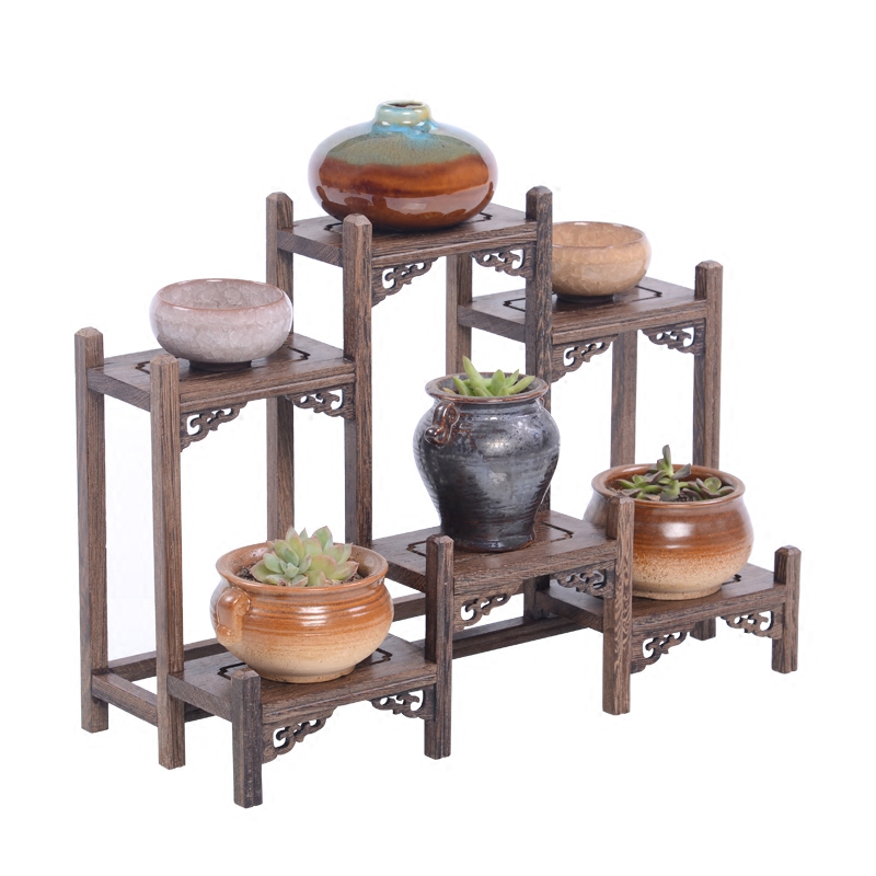 简约实木质花架客厅小博古架多肉桌面迷你花架子茶壶盆景展示架,淘宝优惠券,粉丝福利购,淘宝优惠卷