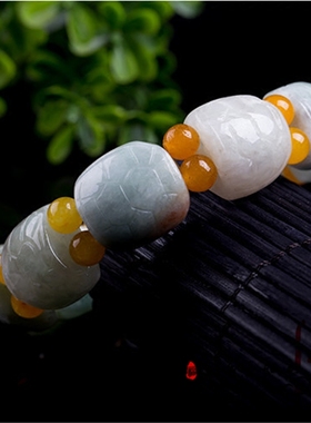 缅甸翡翠玉a货散珠手男女款手串