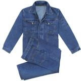 Демисезонный джинсовый износостойкий хлопковый комбинезон, увеличенная толщина