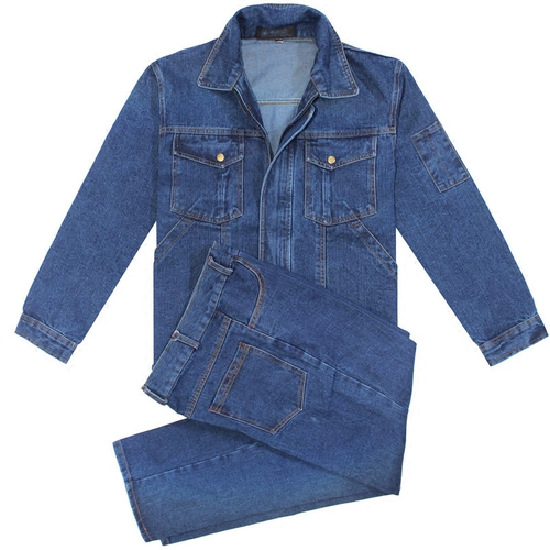 Демисезонный джинсовый износостойкий хлопковый комбинезон, увеличенная толщина