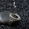 Yanzijia sterling silver amber beeswax rough stone vintage ring setting