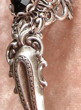 银爪黑色宝石手指甲可调戒指哥特