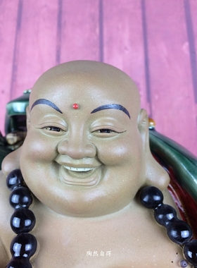 如意石湾公仔笑佛大师家居摆设