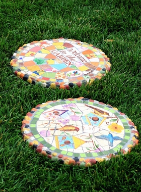 别墅庭院装饰品户外马赛克汀步石