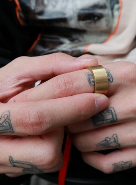 KORKEN极简钛钢欧美简约情侣戒指