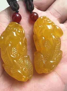 天然老黄玉黄龙玉貔貅吊坠A货翡翠金丝玉黄玛瑙男女款玉坠