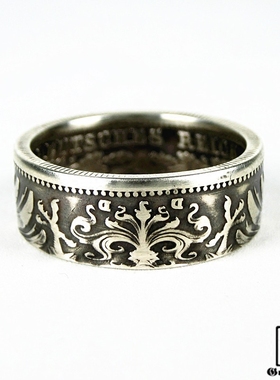 原创德国银币情侣礼物戒指可定制