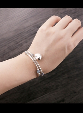 纯银拉长石生日韩版弹力七夕礼物