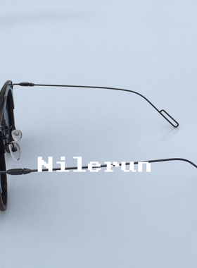 墨镜圆形大框枪灰色黑檀木太阳镜