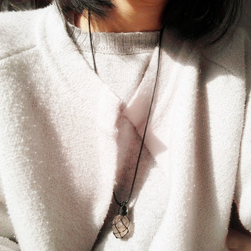 Оригинальная природная руда чайного цвета, подвеска, ожерелье, длинный свитер подходит для мужчин и женщин, подарок на день рождения