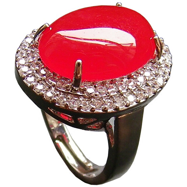 Hu Er Jade Natural Southern Red Gold Inlaid Jade Ring