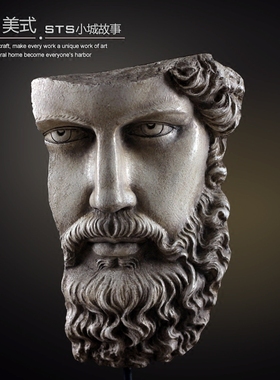 美式乡村风树脂艺术人脸桌面摆件