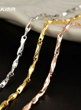 纯银玫瑰金情人节礼品元宝链