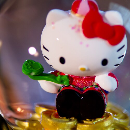JARLL水晶球KITTY招財进宝摆件金如意送女生小朋友闺蜜送生日礼物 - 图2