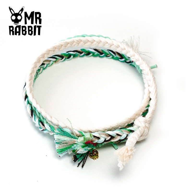 MR RABBIT 定制纯手工编织三层许愿手绳愿望手链生长和平健康 - 图1