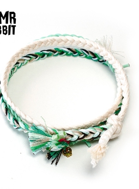 春日绿色情侣多圈许愿手链