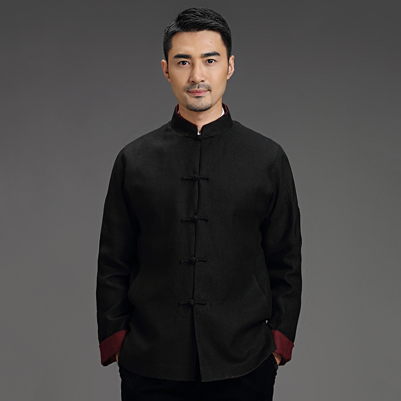 唐装男中式长袖外套中青年棉麻春秋季男装中国风复古盘扣汉服套装,淘宝优惠券,粉丝福利购,淘宝优惠卷