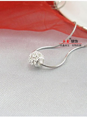 纯银转运珠吊坠路路通镂空DIY