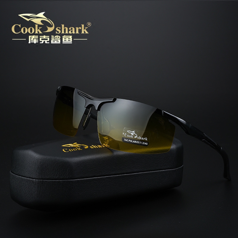官方库克鲨鱼太阳镜男士偏光司机镜开车驾驶炫彩眼镜墨镜防紫外线