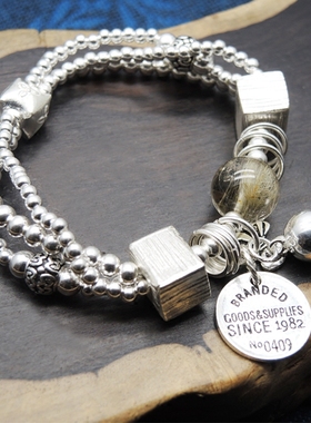 手链女纯银时尚个性饰品闺蜜水晶