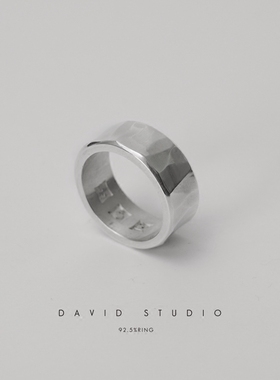 银纹理肌手工小众先戒指情侣