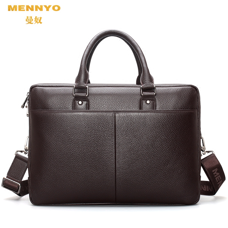 曼奴男手提包真皮横款商务公文包 mennyo男士包袋