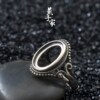 Yanzijia sterling silver amber beeswax rough stone vintage ring setting
