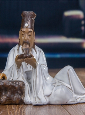 摆设石湾公仔栽茶古典人物陶瓷