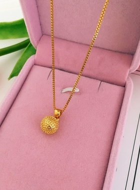 欧币转运珠吊坠项链铜镀金不掉色