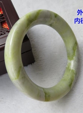 加厚岫玉飘花男女款大圈口手环