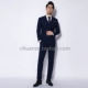 Bộ đồ đôi ngực kiểu Anh ba mảnh nam mùa thu Châu Âu và Mỹ quý ông thời trang kẻ sọc tối màu - Suit phù hợp