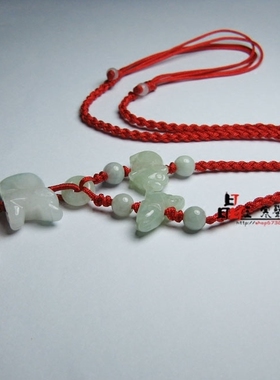 属虎人生肖翡翠玉猪狗马三合六合吊坠项链